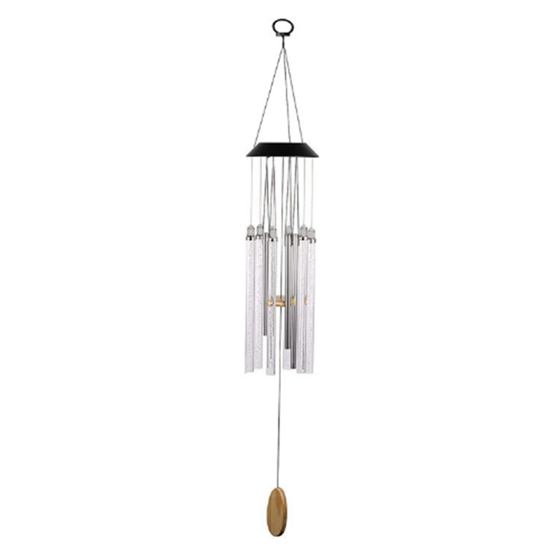 Solar Led Wind Chime Light Various Colors Light Outdoor Waterproof Hanging Tube Pendant Lamp