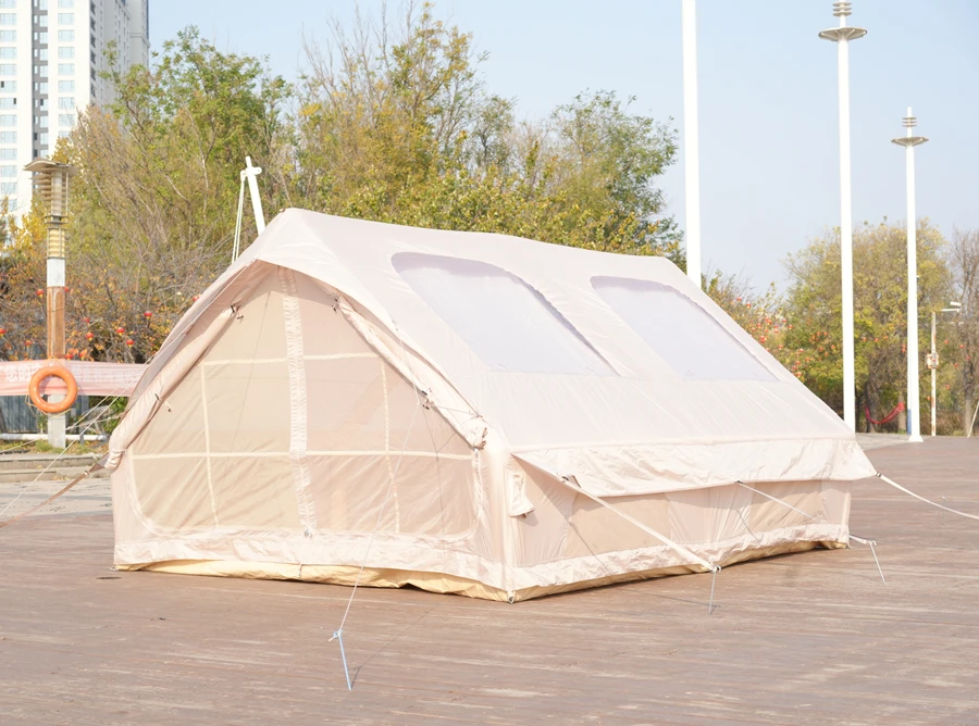 Inflatable Tents For Camping, Waterproof Oxford Air Tent For Outdoor Camping Adult With 2 Doors And 2 Large Window