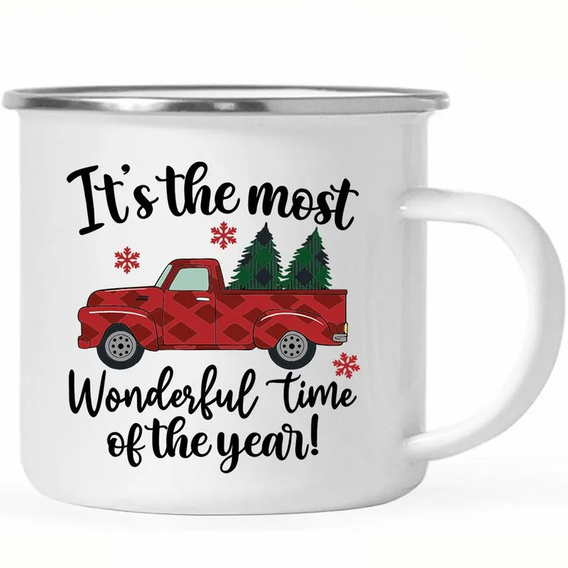 

12oz Durable Metal Enamel Camping Mug 'It'S the Most Wonderful Time of the Year' Design Outdoor Adventures mother's women gift