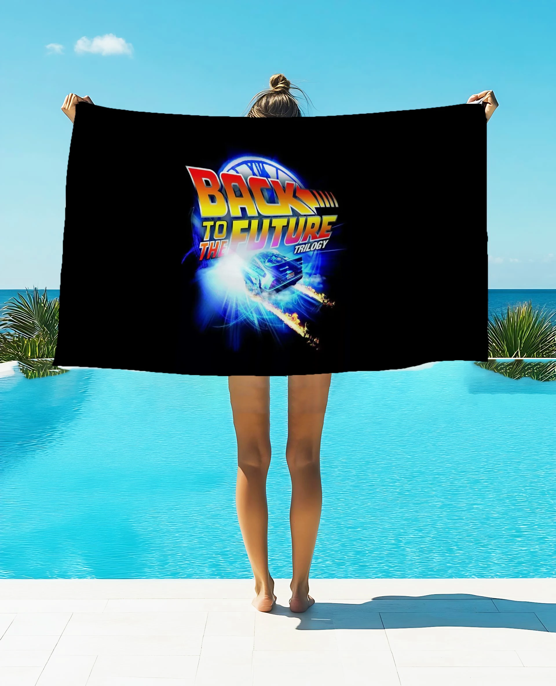 1pcs Flux C-Capacitor BBack To The Future Beach Towel Cute Kawaii Room Decor Bath Girls Children Hand Towels For Bathroom Shower