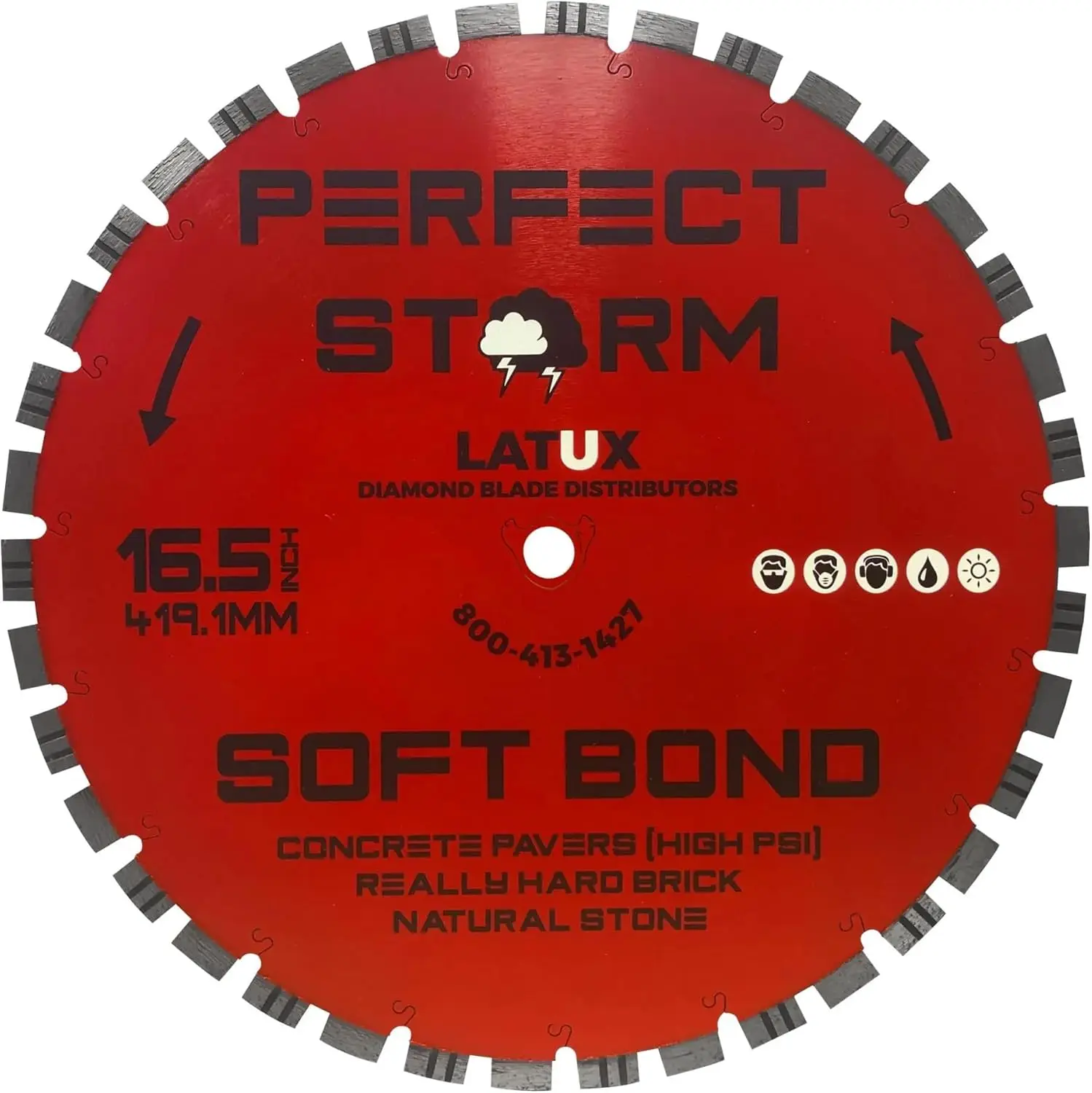 Perfect Storm Multifunctional Diamond Blade For Dry Or Wet Cutting, Compatible With Iq Power-Tool Saw, 16.5 Inches, 10 Bond