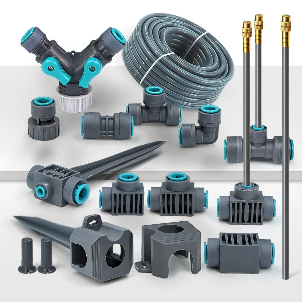 1/5/10 pces 12mm mangueira jardinagem conexão rápida atomização sistema de refrigeração acessórios multifuncional conector rega jardim