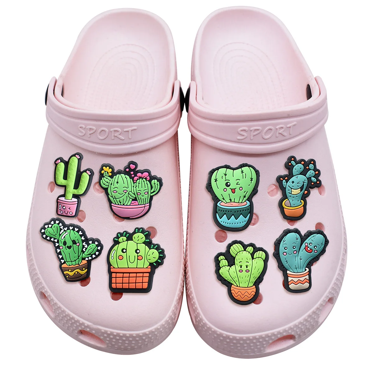 Cactus Shoe Charms for Crocs Accessories Charms Pin Shoe Decoration Clogs Wristbands Bracelets Kids Party Favor Gifts