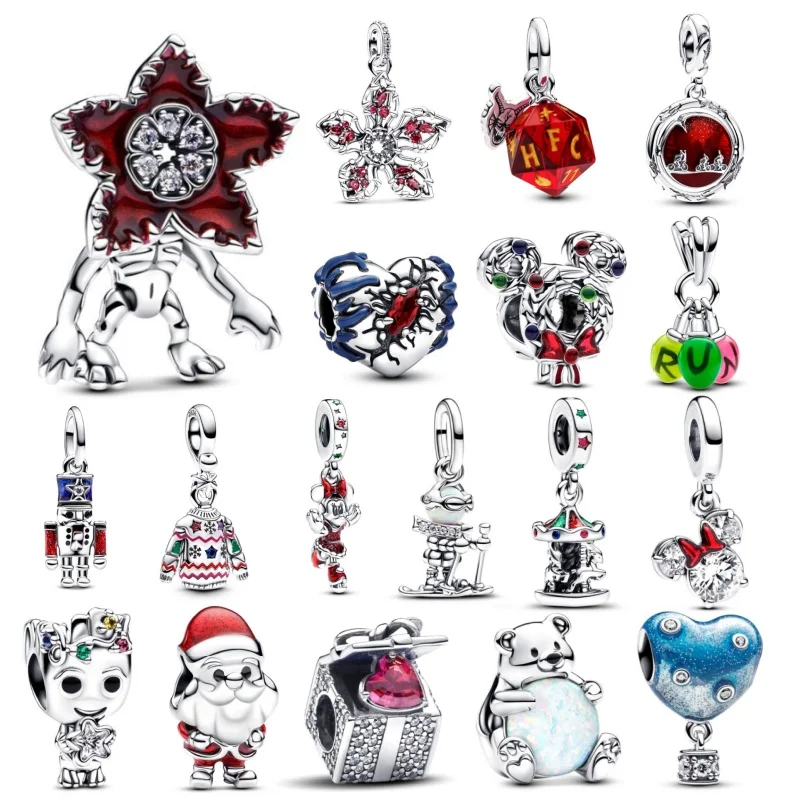 2024 New Disney Christmas Charm Trio, Stranger Things Series, Fit The Original Pandora Bracelet,DIY Christmas Gifts For Women