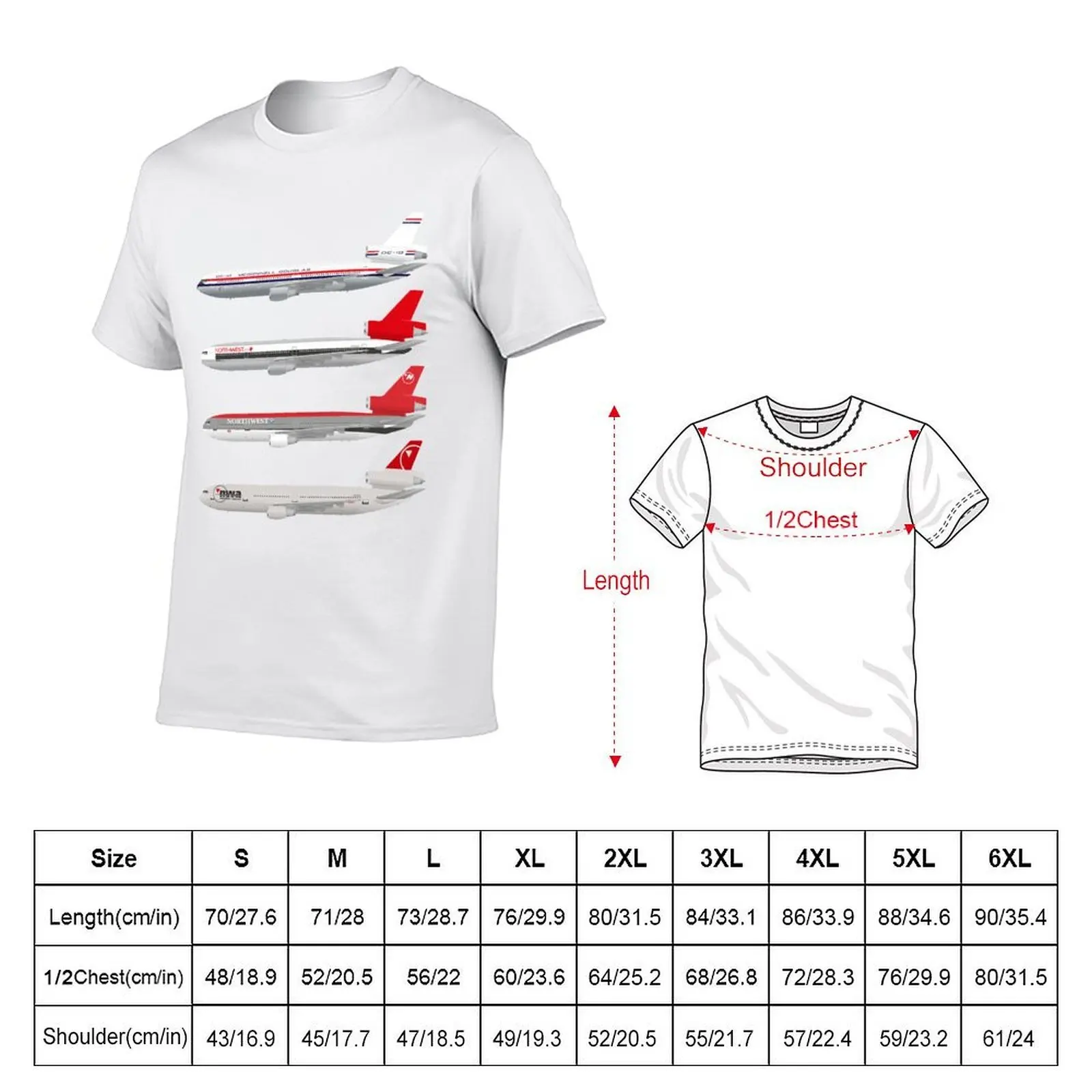 Wings In Uniform - DC-10 - Northwest Airlines - Through The Ages T-Shirt man t shirt designer T-Shirt