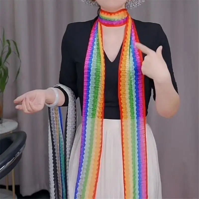 

M6CD Классические шарф -шарф -шарф узкие полосы кружев