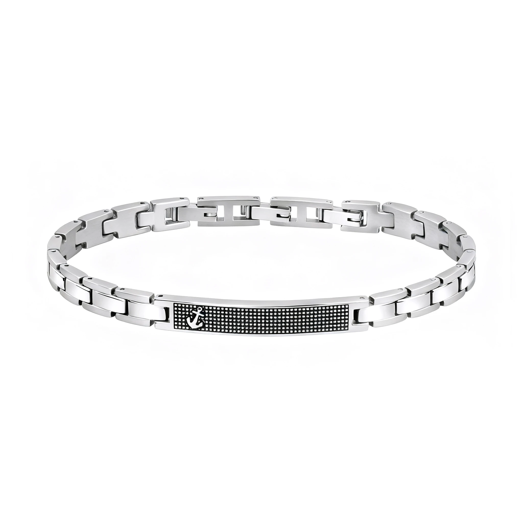 Runda Men's Link Bracelet Stainless Steel Chain with Boat Steering Wheel Adjustable Size 22cm Fashion Accessory