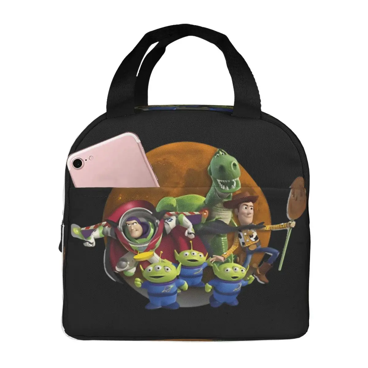 

Toy Story Woody And Alien Cartoon Lunch Bag Portable Lunch Box School Graphic Cooler Bag Kawaii Oxford Thermal Lunch Bags