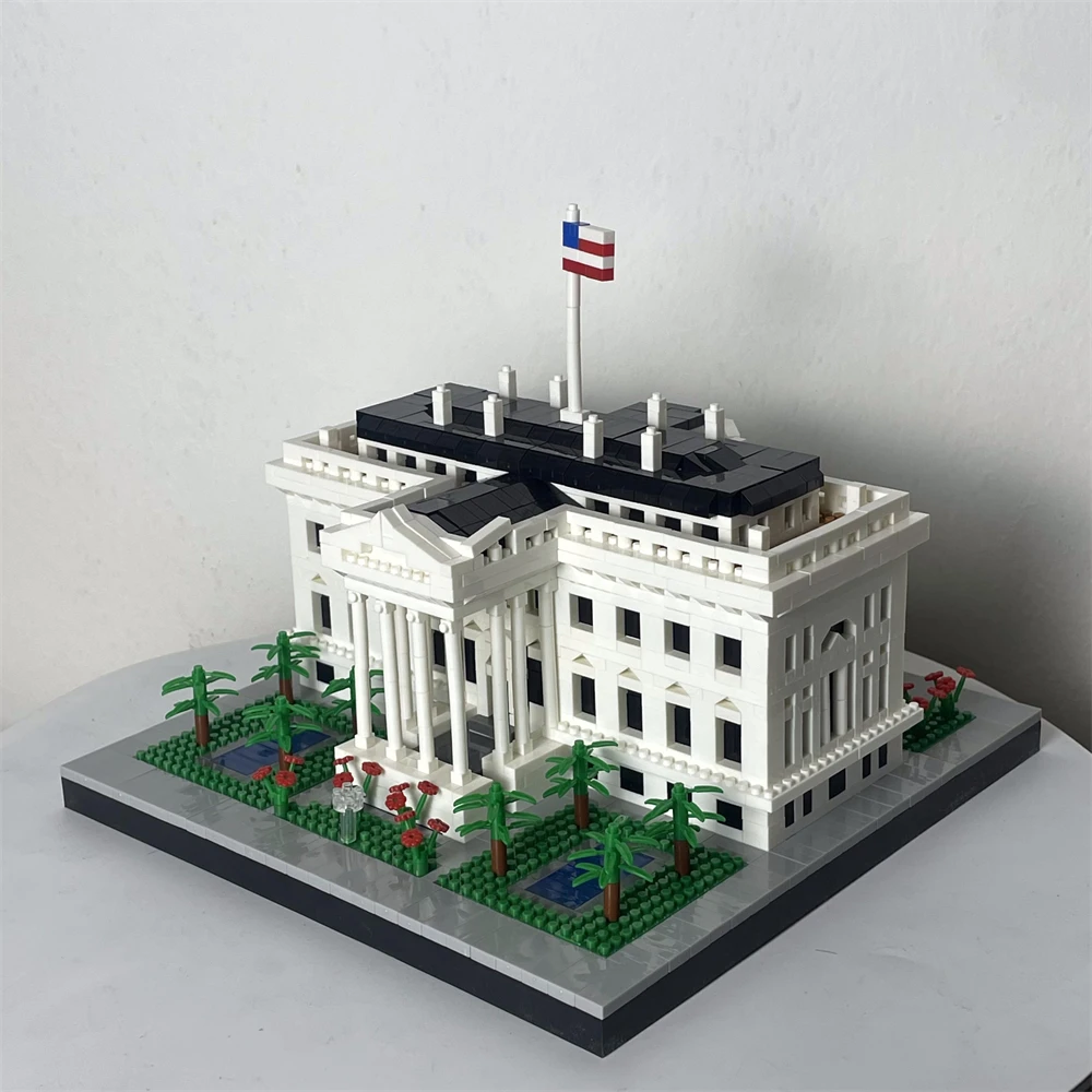 مجموعة ألعاب مكعبات بناء صغيرة للبيت الأبيض الرئاسي ، قطعة ديكور مثالية للمنزل والمكتب ، عنصر هدية رائع #5