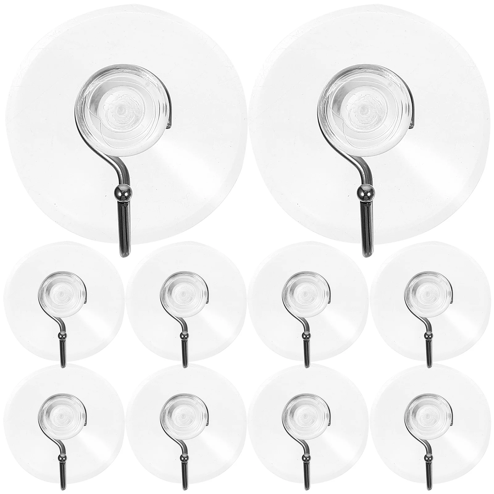 

10pcs Suction Cup Hooks 35mm Transparent PVC Steel Bathroom Kitchen Heavy Duty Wall Hangers Strong Grip Self Adhesive