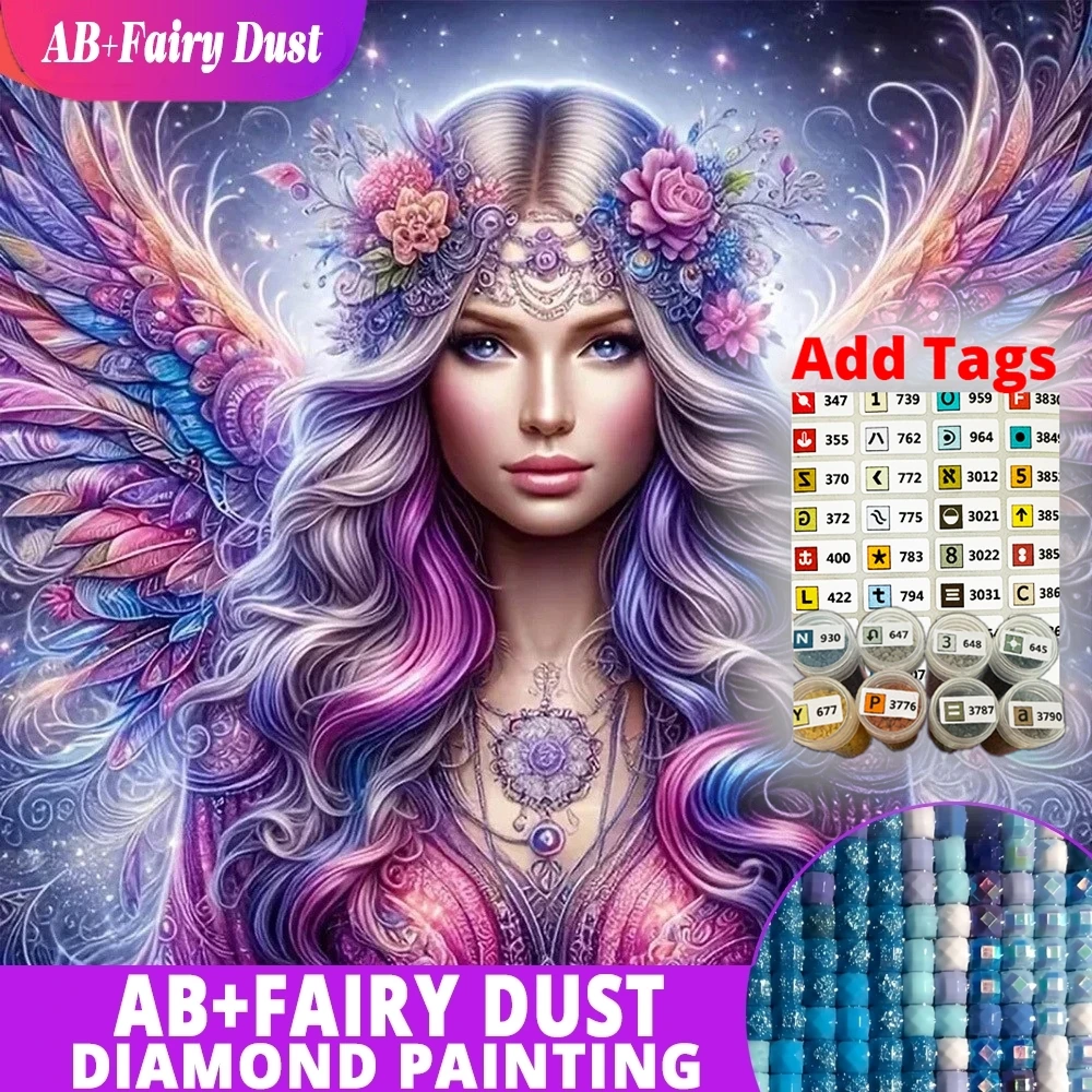 

Fairy Dust AB Comes with DMC stickers 5D Diamond Painting Woman New Arrivals Portrait Mosaic Complete Kit Fairy Personalized Gif