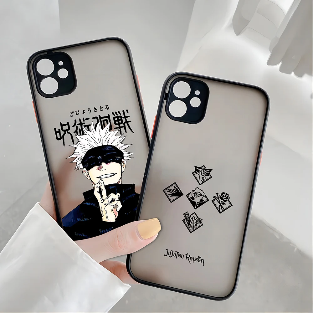 Jujutsu Kaisen Coole neue Anime für iPhone 15 14 13 12 11 Mini Pro Max X XR XSMax 6S 7 8 SE 2020 Plus matte durchscheinende Handyhülle