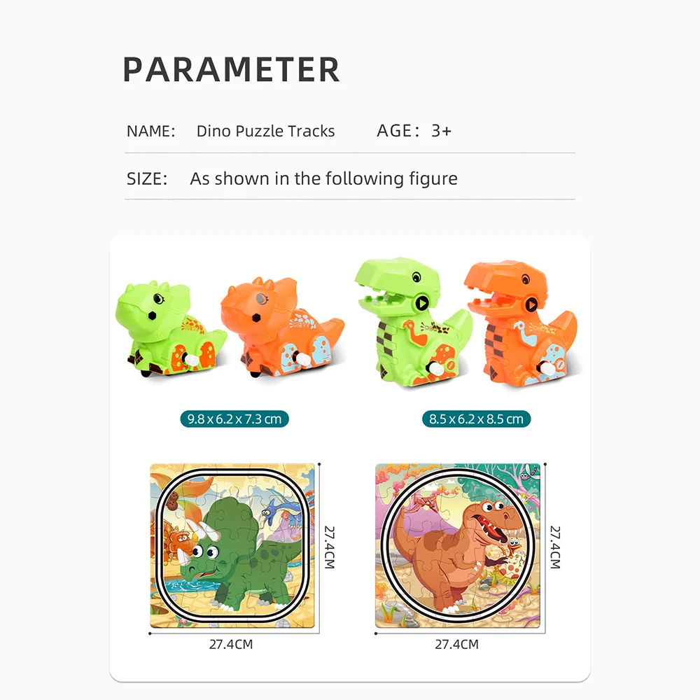 ديناصور نموذج سيارة لعبة هدية الأطفال Diy بها بنفسك المشهد بناء المسار لعبة السيارة 2 في 1 التعليمية اللعب نموذج سيارات الدراجات