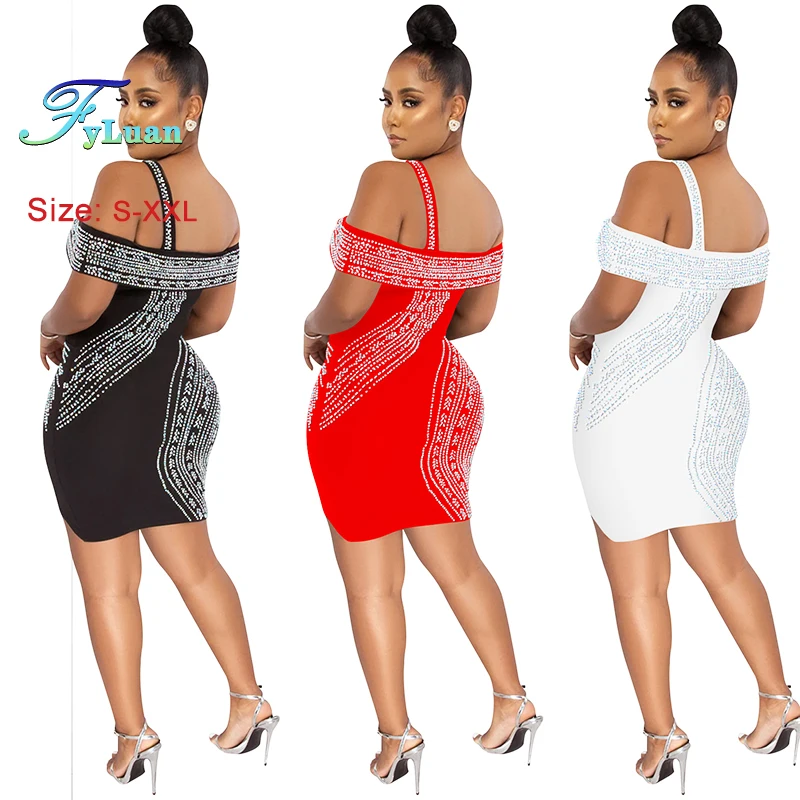 2025 Elegant Sexy Women Backless Bodycon Mini Dress Hot Rhinestones Crystal Cross Bandage Diamonds Dresses Evening Prom Clothes