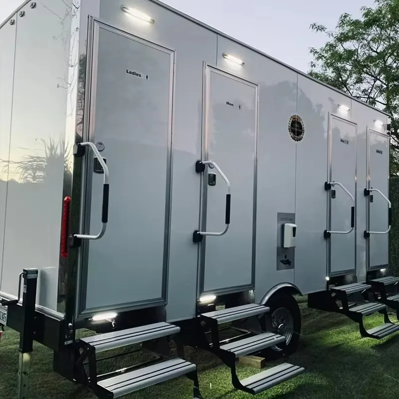 Customized Luxury Portable Restroom Trailer For Outdoor Mobile Shower For Trips And Park Use  Washroom For Portable Toilet