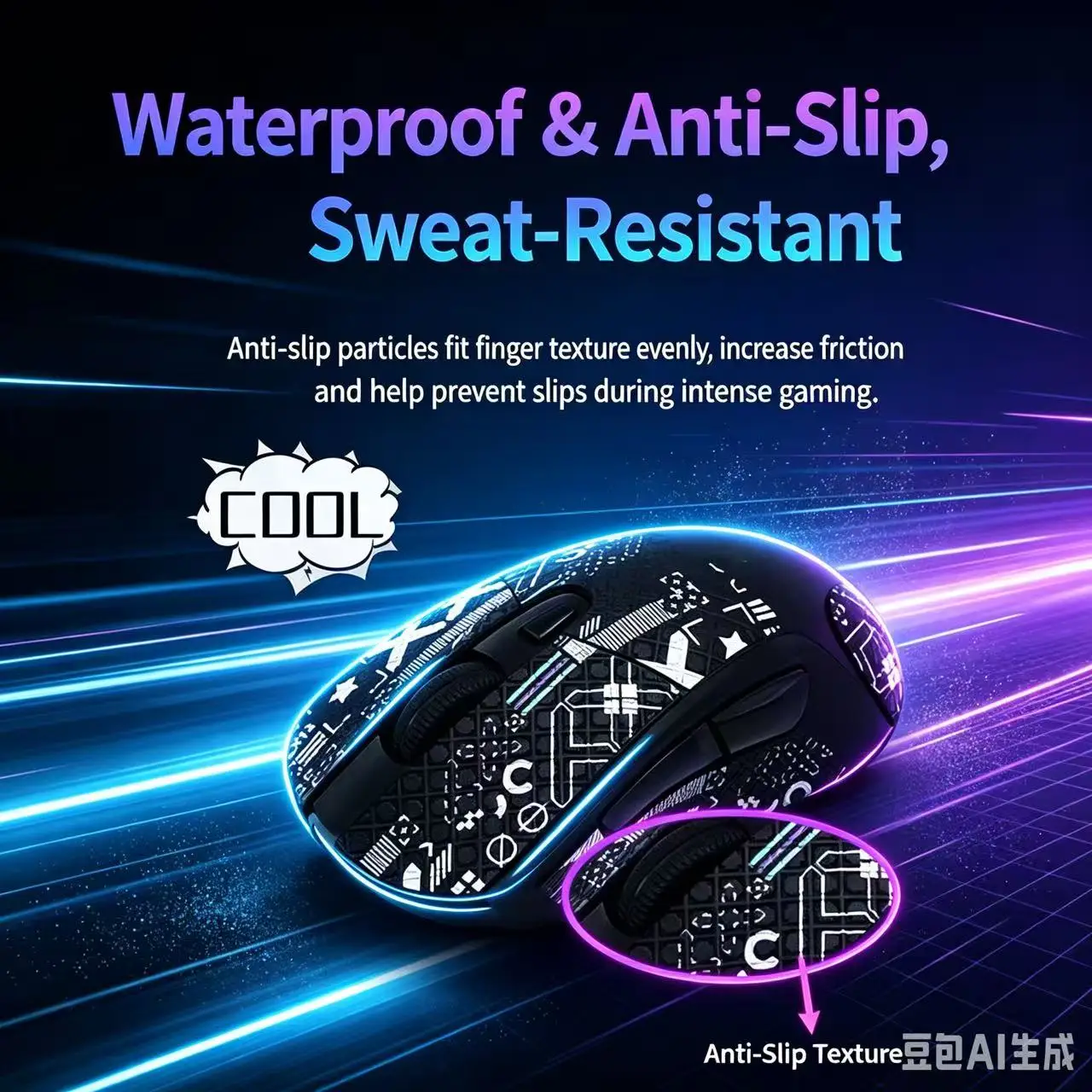 Ultra‑Thin Full‑Cover Mouse Grip Tape For Logitech G703 G403 G603 Sweat‑Absorbing Wear‑Resistant Non‑Slip Side Skin