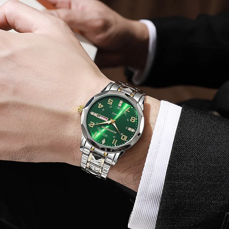 ใหม่แฟชั่นหรูหรานาฬิกาสําหรับชายที่มีชื่อเสียงธุรกิจวันที่สแตนเลสสตีล Casual นาฬิกาควอตซ์สําหรับของขวัญ Reloj Hombre ชายนาฬิกา
