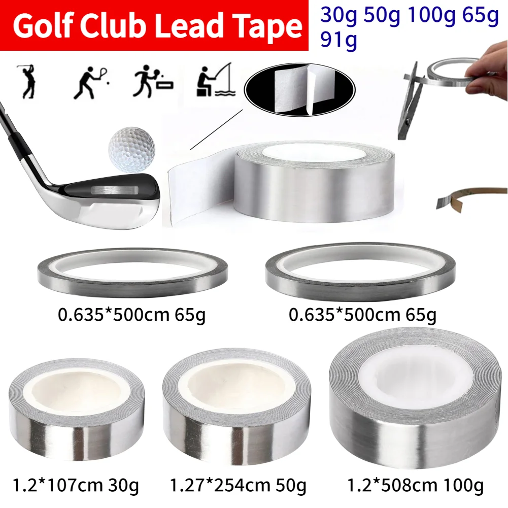 30g 50g 100g 65g 91g High Density Lead Tape To Add Swing Weight For Golf Club Tennis Racket Self Adhesive Golf Aggravating Film