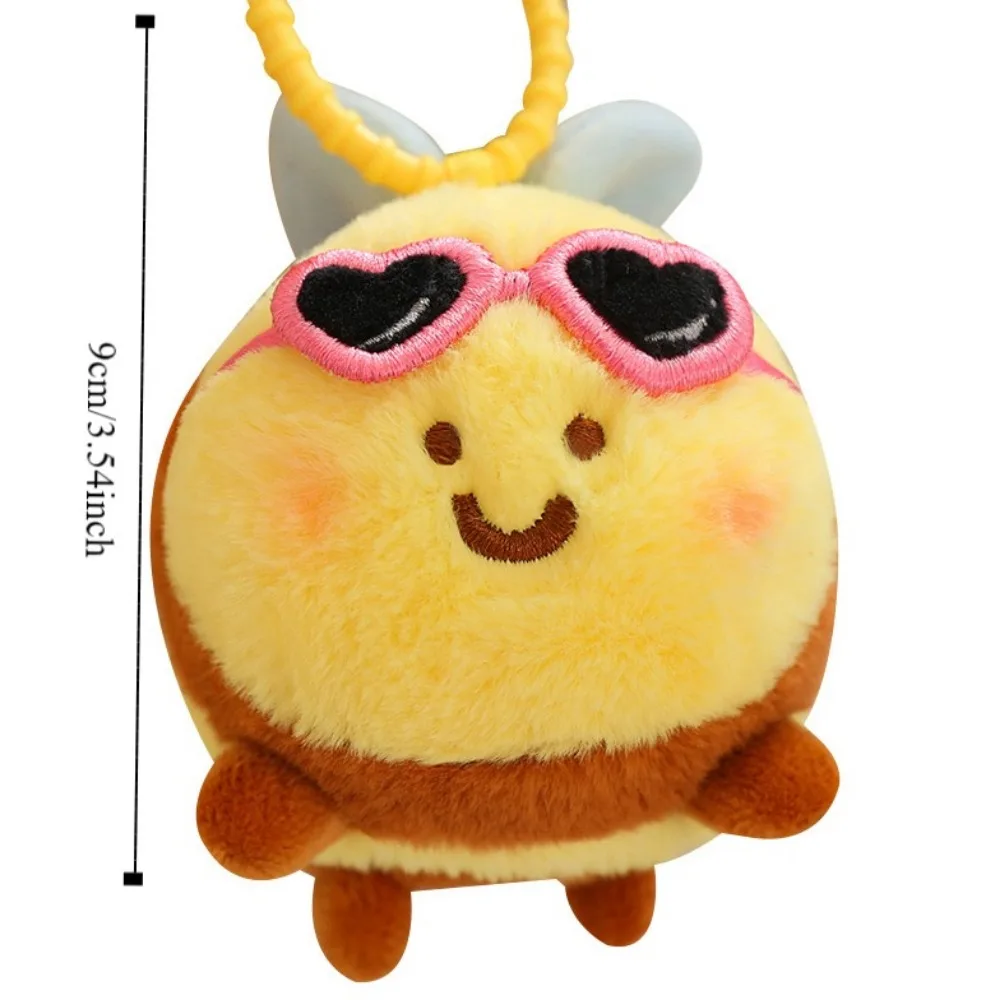 Sunglasses Bee Bee Bear Plush Dolls PP Cotton Cartoon Bee Doll Plush Keychain Soft Lucky Bee Stuffed Toys Pendant Home Decor