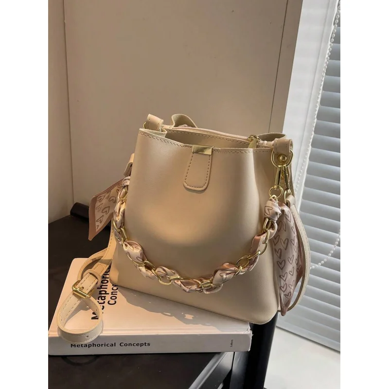 

Skinny Scarf Decor Bucket Bag Small