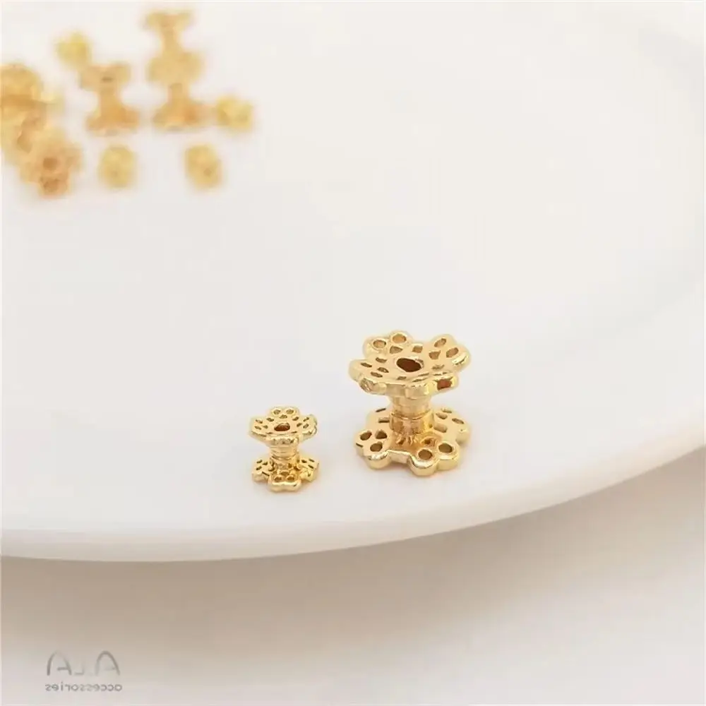 

14K Gold Color Double-sided flower bracket, separated bead bracket, diy hand bracelet, handstring jewelry accessories materials