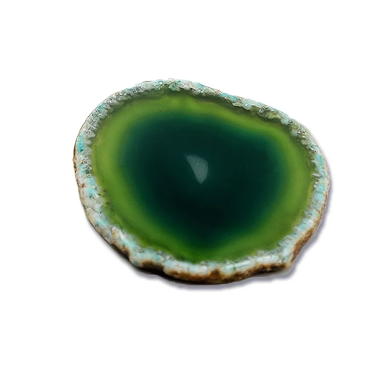 Natural Agate Cup Mats 6cm-8cm Diameter Coffee Tea Cup Coaster Heat Resistant Decorative Stone Coasters for Home