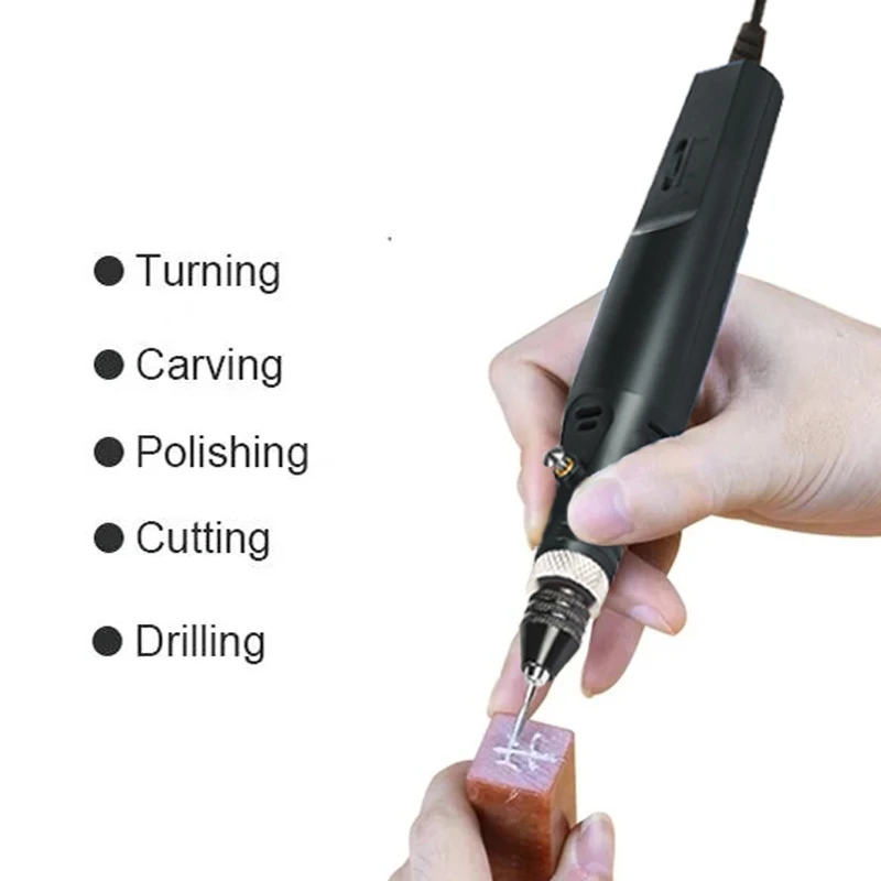 Mini Drill 12V Stepless Speed Control Engraving Pen Handheld Rotary Tool Set Special Drill  Bits Power Tools Accessories