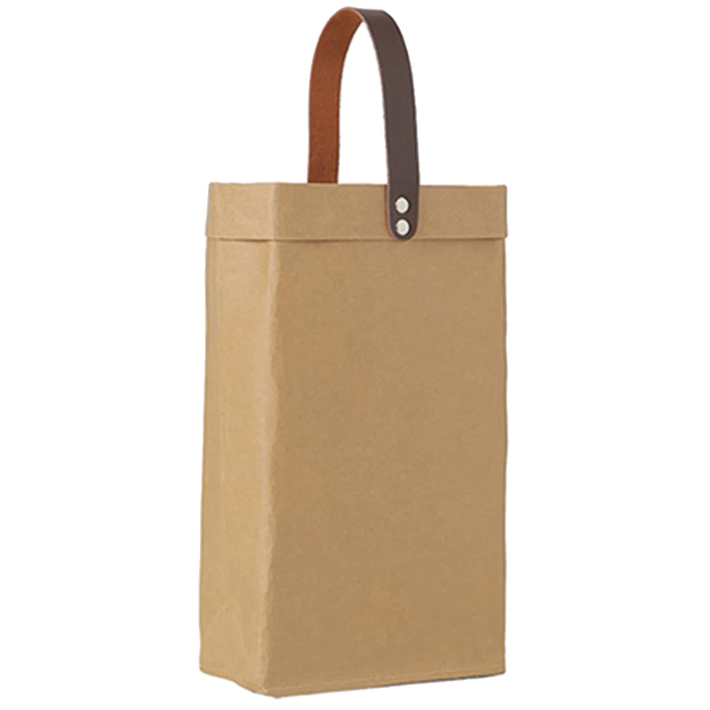 

Kraft Paper Gift Bag Bags Red Bottle Storage Packaging Sturdy Christmas Party Visiting Multiple Bottles Market