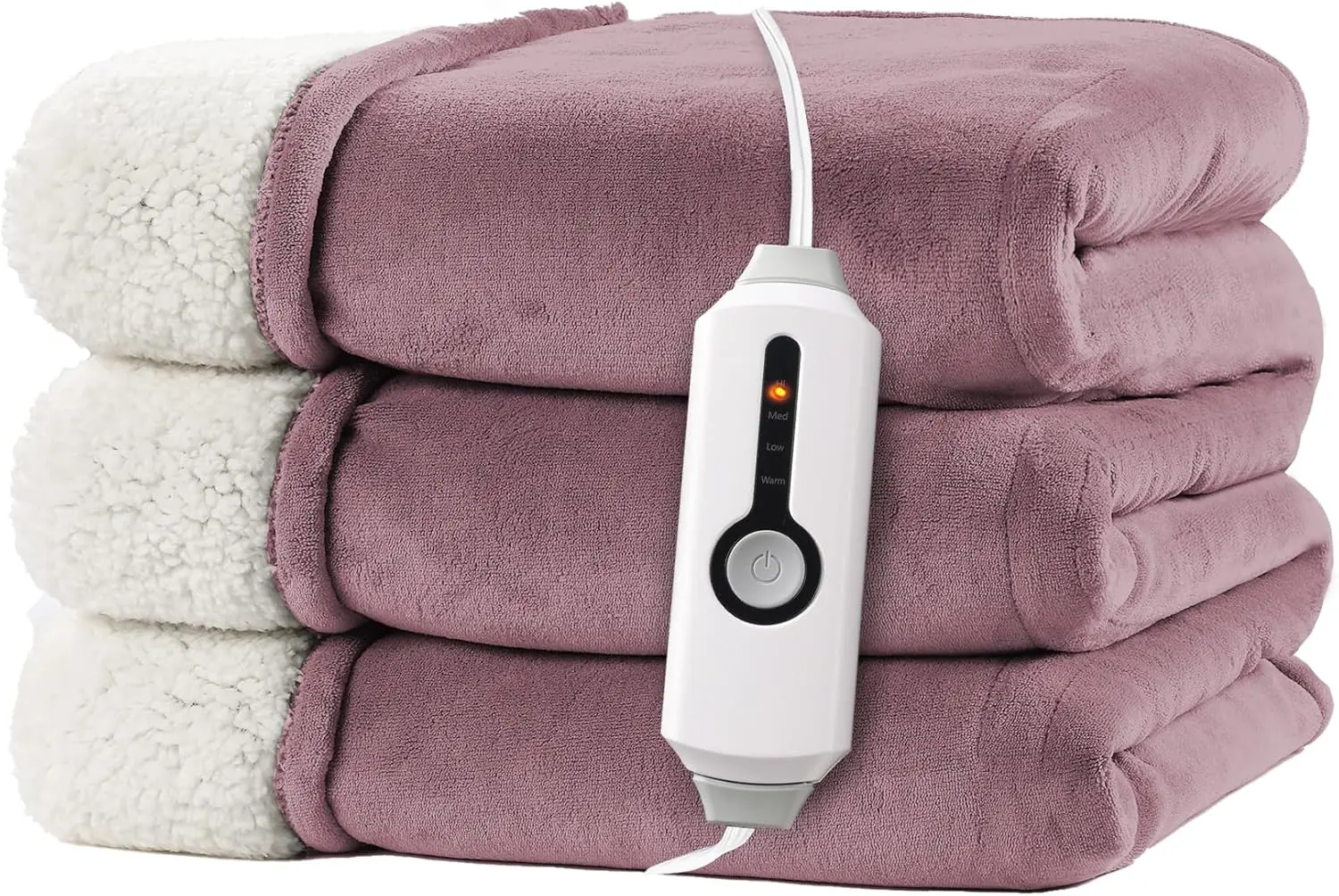 

Full Size Electric Heated Blanket with Dual-Sided Fabric, 4 Heat Settings, Auto-Off, Machine Washable