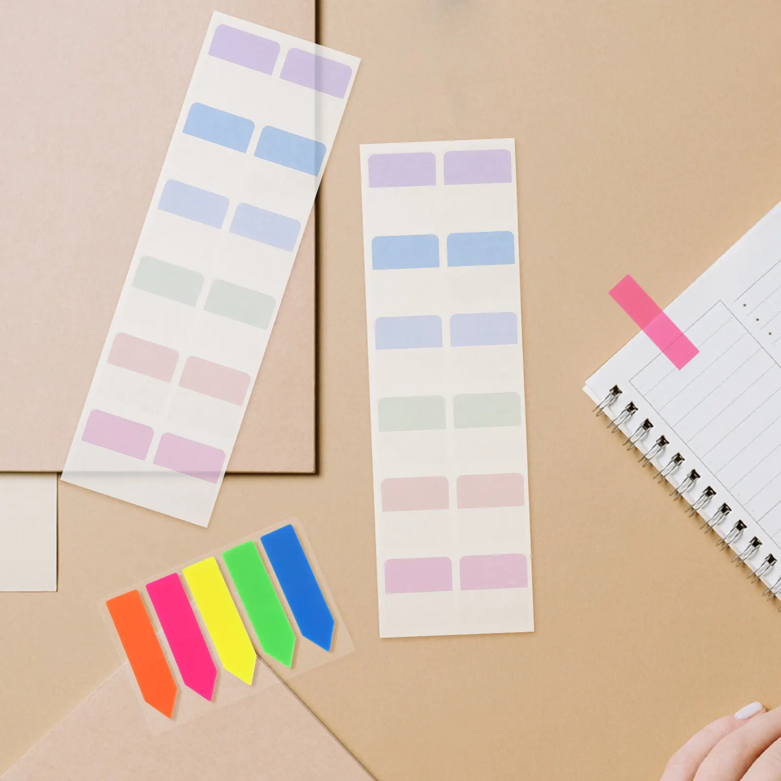 

640Pcs Paper Page Markers Sticky Tabs for Notebook Indexing Book Annotation Reading Flags Writable Notes Stickers Portable