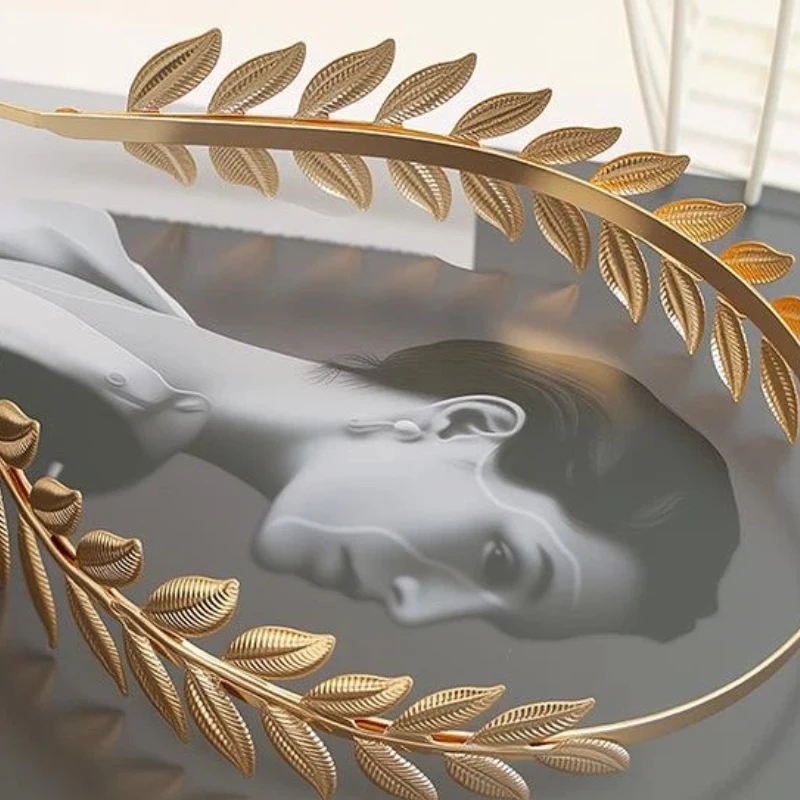 الرجعية الذهب ورقة عقال تيارا اليونانية آلهة غطاء الرأس العروس الزفاف الشعر مجوهرات اكسسوارات #1