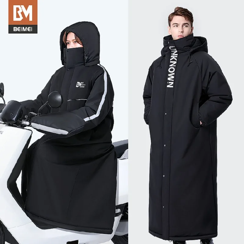 Winter Thick Fleece Windproof Riding Poncho Manufacturer For Electric Scooter Motorcycle Full Body Warm Cold Weather Protection