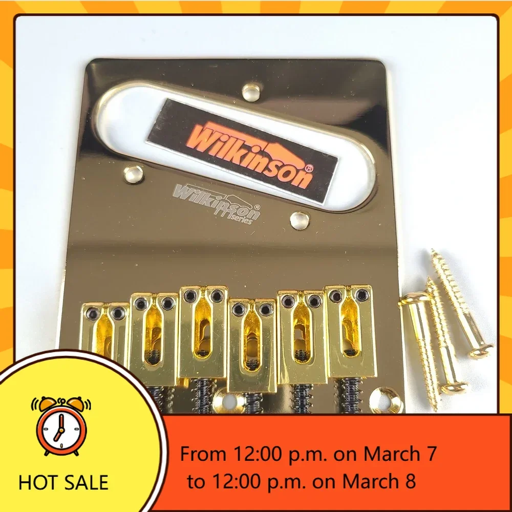 Hot Products- 52.5mm(2-1/16 Inch) 6 Saddles Modern Bridge For Standard For Guitar Gold Golden WOT03