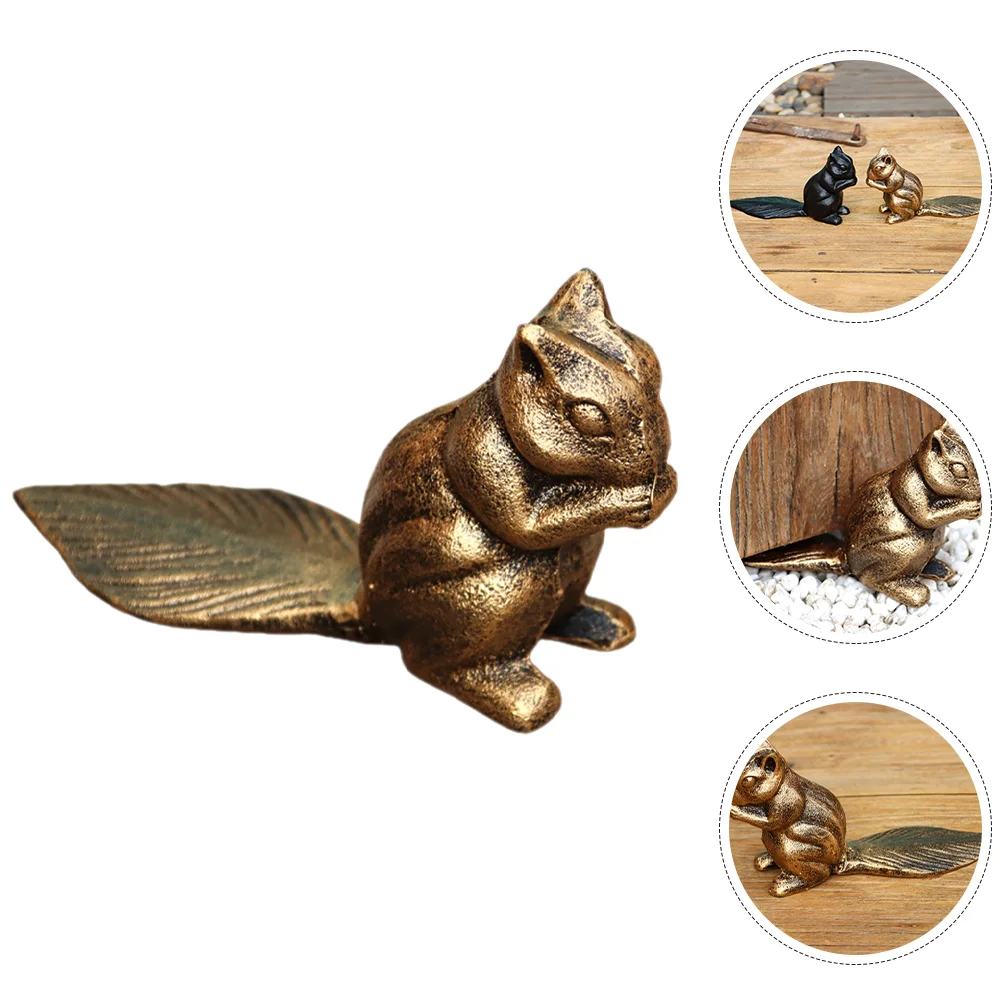 Door Stop Adorn Weighted Stopper Anti-collision Cartoon Antislip Stoppers Animal Squirrel Cute Cast Iron Bumpers