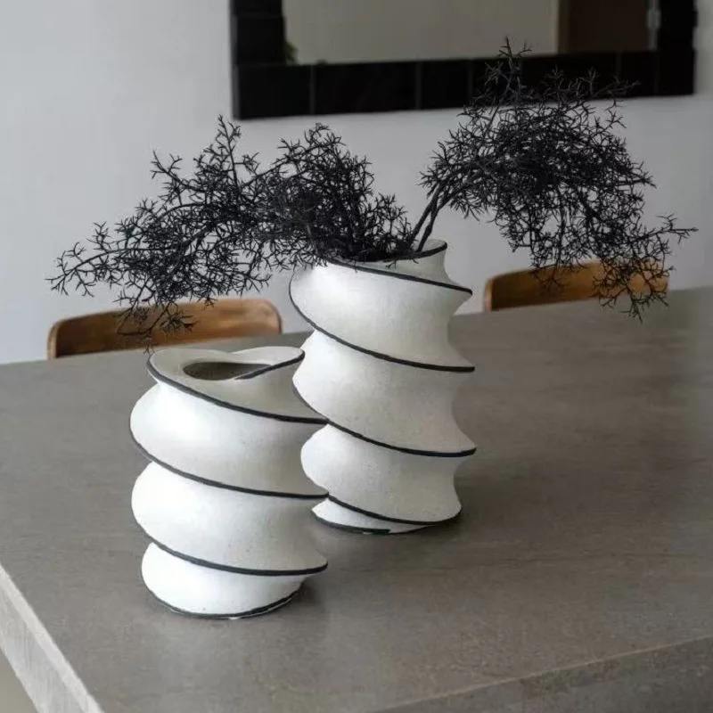 Modern simple ceramic vase flower arrangement living room porch home decoration vase ceramic ornament