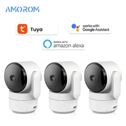 Tuya-Caméra de surveillance intérieure PTZ IP WiFi HD 1080p, dispositif de sécurité sans fil, avec vision nocturne infrarouge et IA, compatible avec Google Alexa et P2P, 360