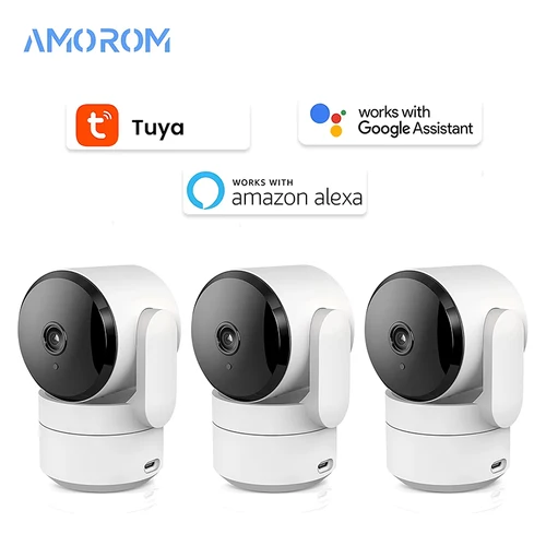 Tuya-cámara Wifi de 1080P para interiores, Monitor de bebé para mascotas PTZ 360, visión nocturna IR, detección Ai, cámaras IP de vigilancia P2P con Google Alexa
