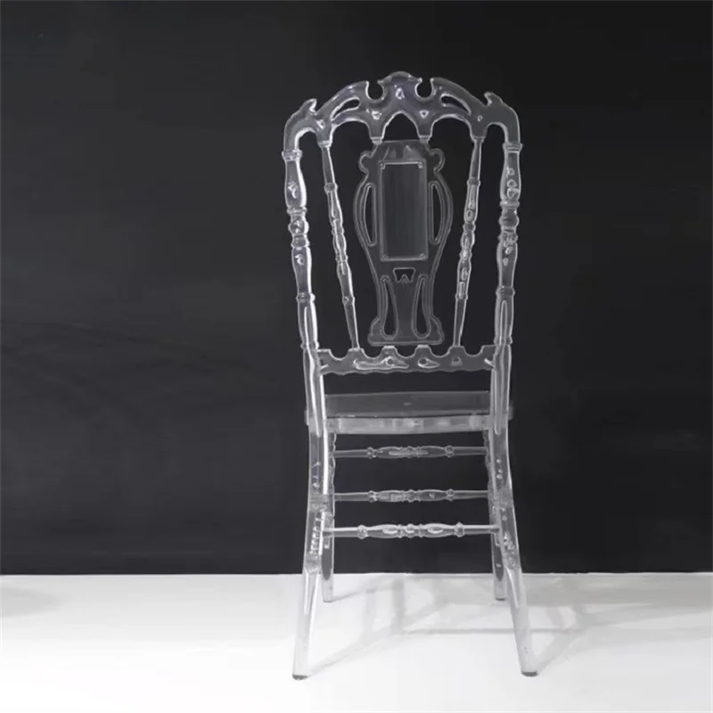 100Pcs Transparent Crown Chair Chiavari Wedding Resin Tiffany Datachable Chair for Outdoor Wedding Moment Party Gathering