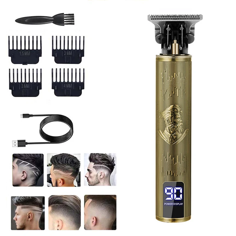 Oil Head Engraving Hair Clipper Professional Haircut Machine Cordless Hair Trimmer Electric Barber Hair Cutting Trimmer for Men