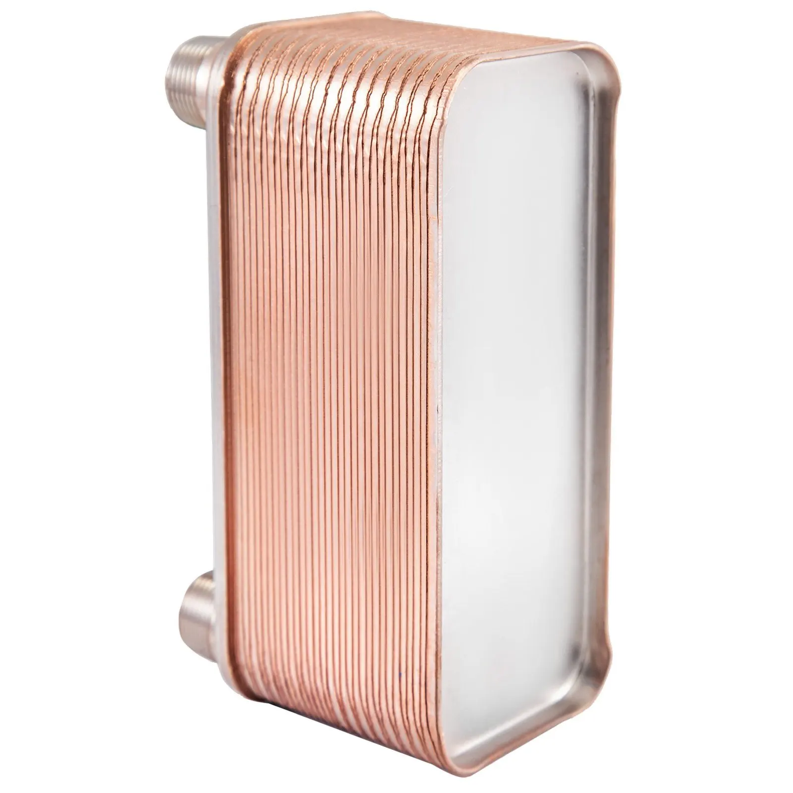 

Heat Exchanger 3\"x7.5\" 30 Plates Brazed Plate Heat Exchanger 316L 3/4\" MPT Heat Exchanger B12-30 Beer Wort Chiller for Hyd