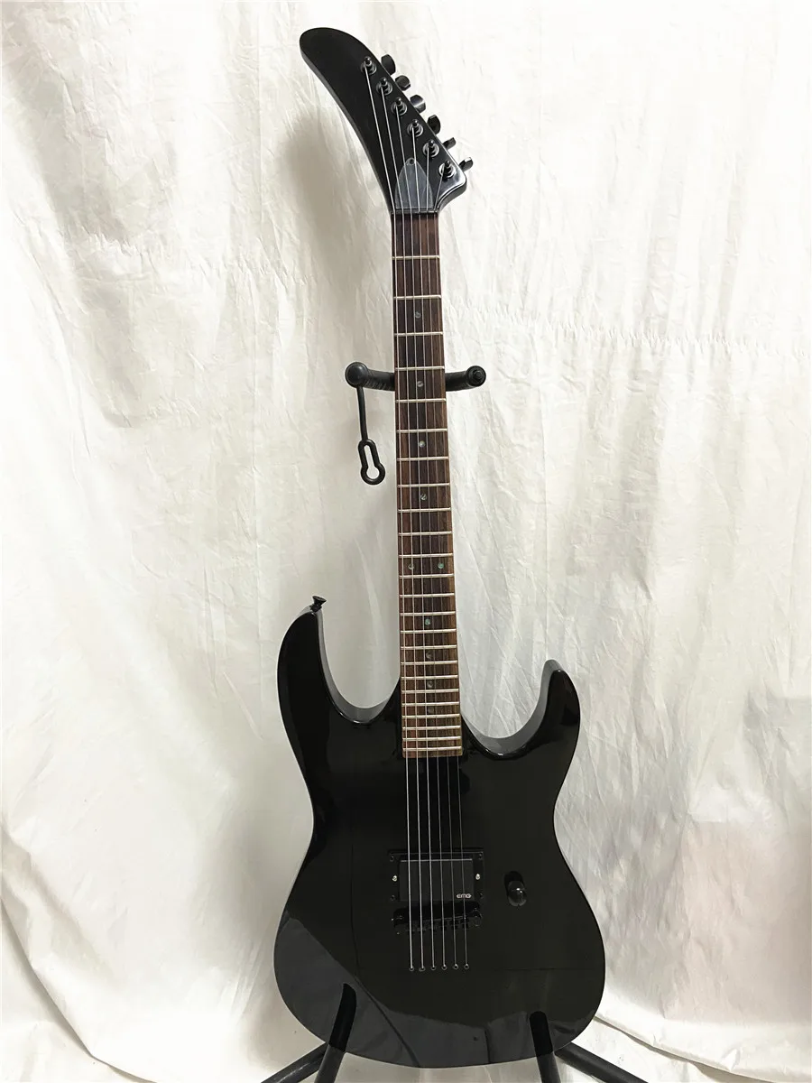 

Custom black bright light 6-string electric guitar fixed bridge closed pickups can be customized free shipping