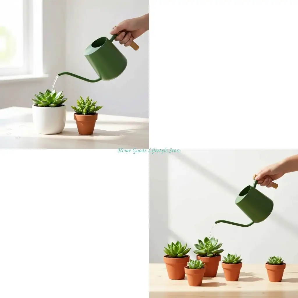 

E74E 201 Stainless Steel Watering Can Comfortable Handle for Precise Plant Care Gardening Tool
