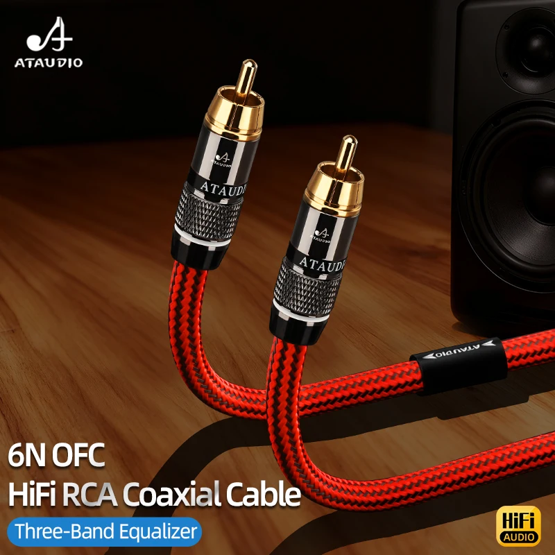 Kabel HiFi RCA Koaksjalny 75Ω 6N OFC RCA do RCA Męski-Męski Cyfrowy Kabel Audio do Kina Domowego i Wzmacniacza — zdjęcie produktu 3