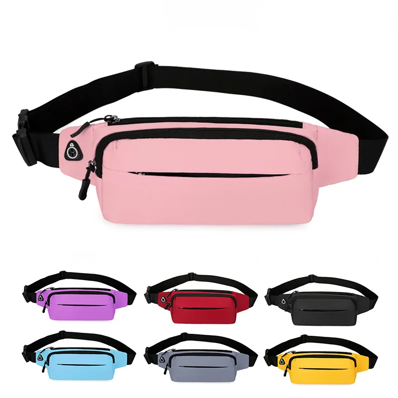

Unisex Large Capacity Sport Waist Bag Chest Bag Mobile Phone Bag Wear Resistant Crossbody Bag with Earphone Hole Fitness Running