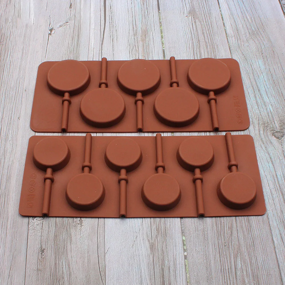 

2pcs Silicone Mold Round Chocolate Candy Lollipop Diy Baking Tool Non-Stick Oven Safe Microwave Refrigerator Freezer Compatible