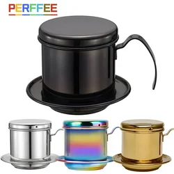 Stainless Steel Vietnamese Coffee Drip Filter Cup Portable Traditional Vietnam Coffee Maker Coffee Brewing Tool for Office Home