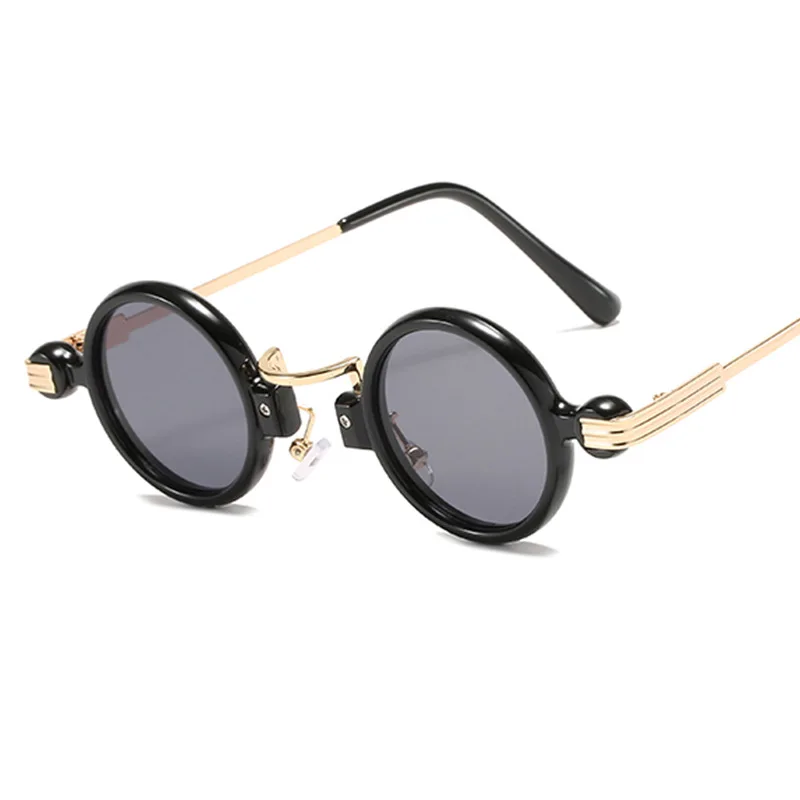2026 new fashion Vintage Steampunk Small Round Metal Sunglasses for Men Women driving shades oculos de sol
