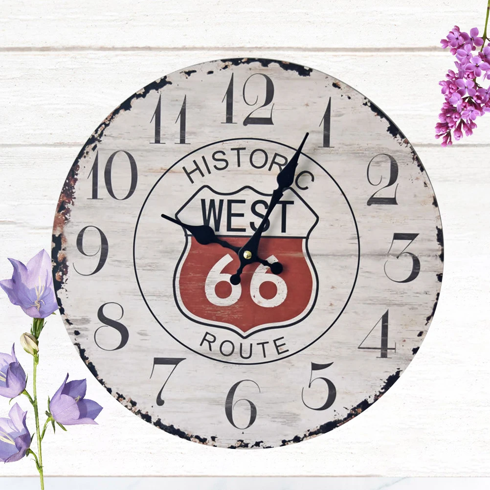 Retro Decorative Clock Vintage Style Wall Household Practical Bamboo Housewarming Gift
