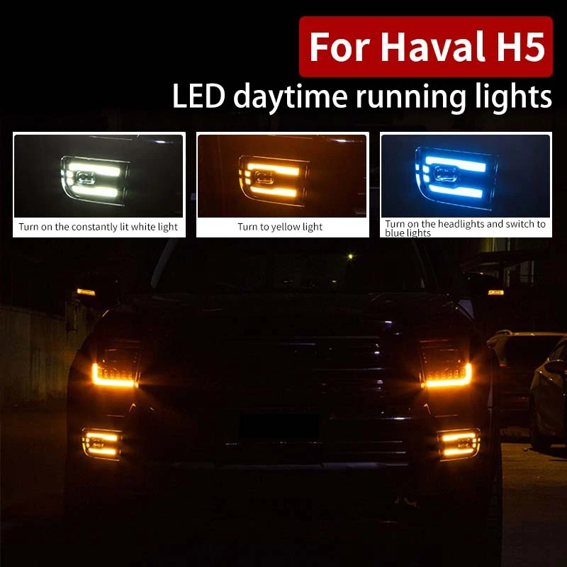 

Для Haval H5 2023-2025 автомобильный передний бампер, спойлер, противотуманные фары, светодиодные дневные ходовые огни, модификация, внешние аксессуары