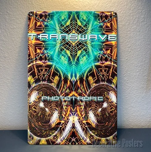 Transwave Phototropic Psychedelic Goa Trance Music Metal Poster - Sign